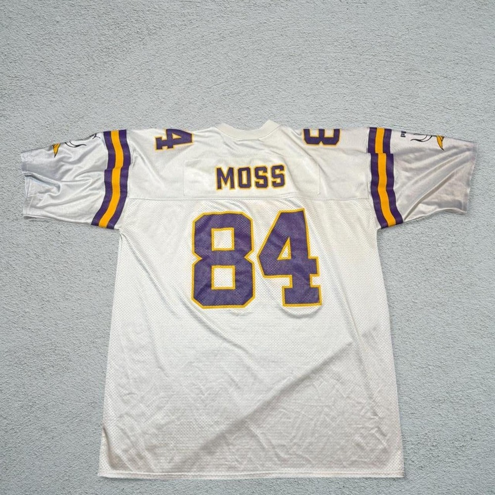 Vintage Minnesota Vikings Randy Moss 84 Puma Jersey White XL 1999-2001